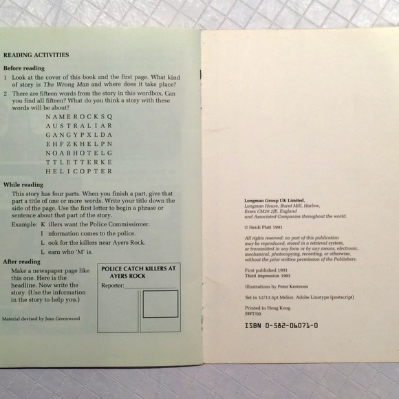 The Wrong Man (Longman Originals) Paperback book English as a second language - Picture 6 of 6